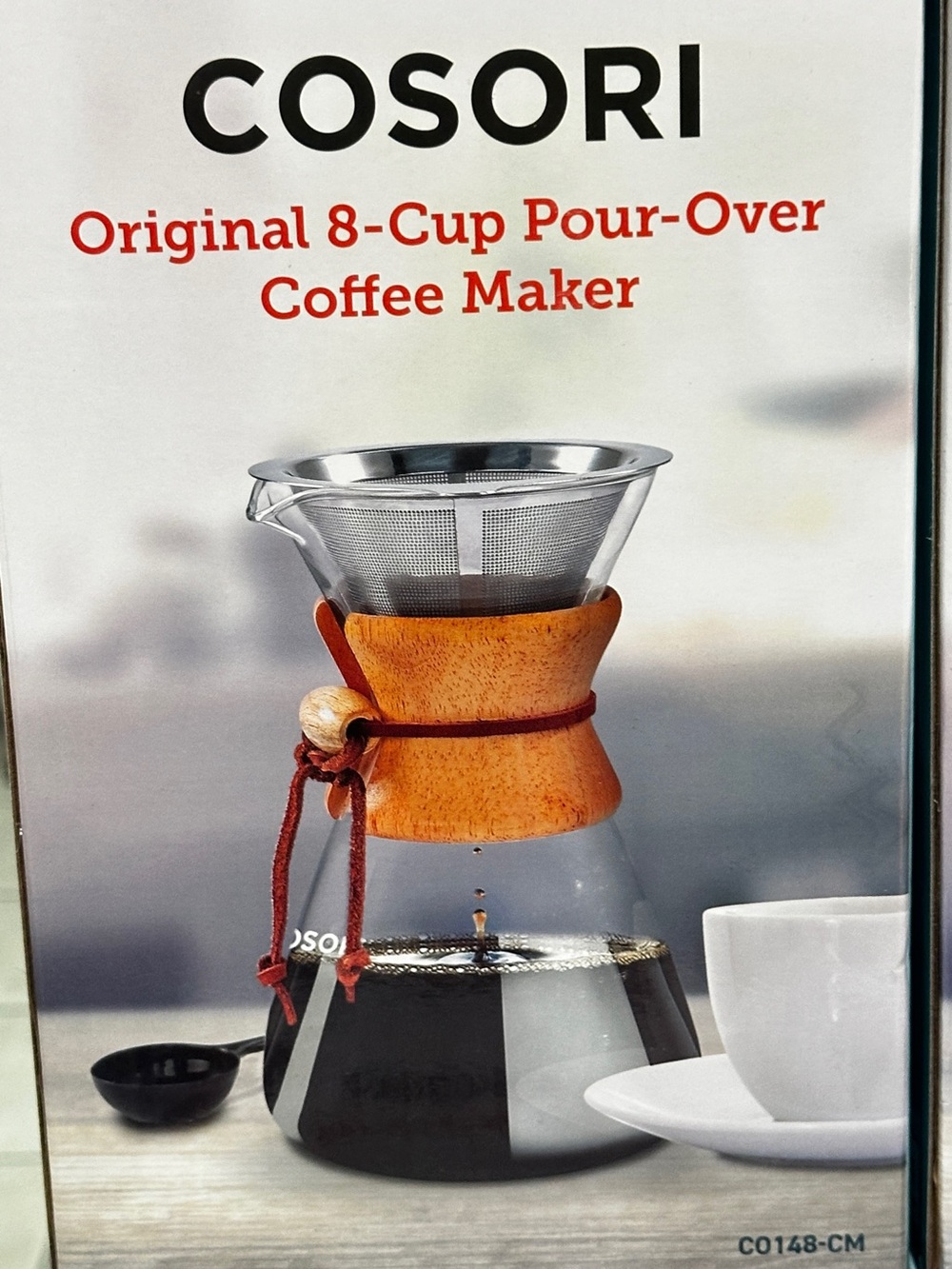 COSORI Original 8-Cup Pour-Over Coffee Maker - Natural Wood & Glass